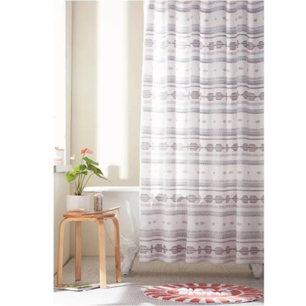 Wild Sage Chloe Clip Shower Curtain & clear shower curtain rings